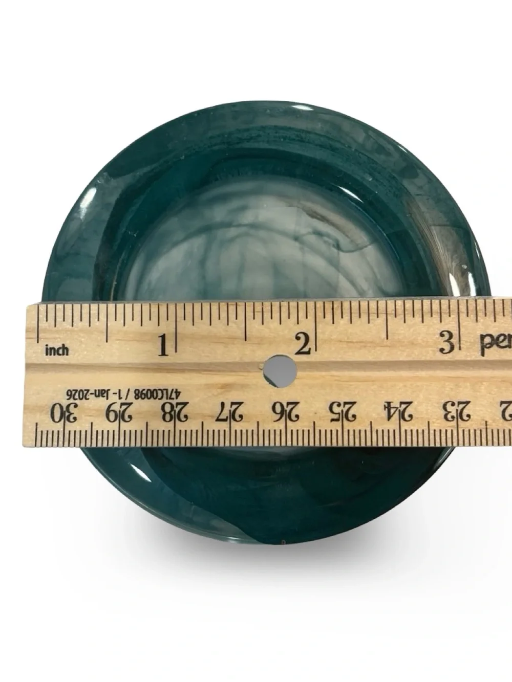 Vintage PartyLite Indulgences Teal/Turquoise Swirl Art Glass Votive Candle